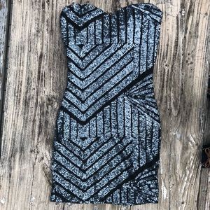 Strapless Sequin Mini Dress